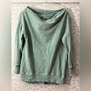 Pilcro Anthropologie Women’s M Washed Sage Green Cowl Neck Pullover Sweatshirt